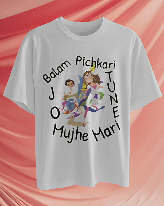 Holi Printed T-Shirt – "Balam Pichkari Jo Tune Mujhe Mari